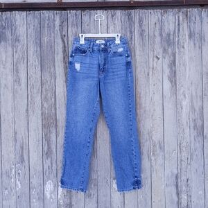 JBD‎ JUST BLACK DENIM Dani Retro Straight Leg Jeans Womens Sz 24 Distressed